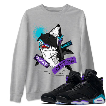 Aqua 6s shirt to match jordans Dangerous Shark sneaker tees Air Jordan 6 Aqua SNRT Sneaker Release Tees Unisex Heather Grey 1 T-Shirt