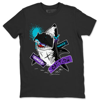Aqua 6s shirt to match jordans Dangerous Shark sneaker tees Air Jordan 6 Aqua SNRT Sneaker Release Tees Unisex Black 2 T-Shirt