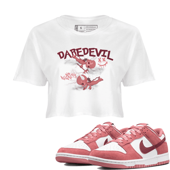 Dunk Low Valentines Day shirt to match jordans Dare Devil sneaker tees Special Valentine's Day Couple Shirt Dunk Valentine's Day 2024 SNRT Sneaker Tees Sneaker Matching Shirt White 1 Crop T-Shirt