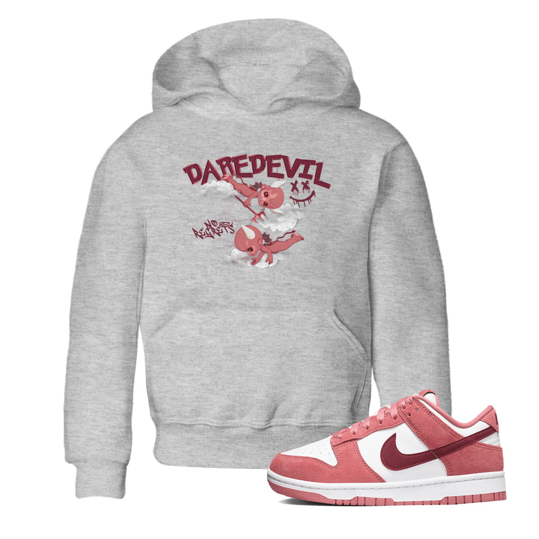 Dunk Low Valentines Day shirt to match jordans Dare Devil sneaker tees Special Valentine's Day Couple Shirt Dunk Valentine's Day 2024 SNRT Sneaker Tees Sneaker Matching Shirt Baby Toddler Heather Grey 1 T-Shirt