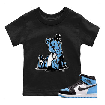 Air Jordan 1 Retro High OG UNC Toe Shirt to match Jordans Dark Bear Sneaker Tees Air Jordan 1 Retro UNC Toe Shirts Kids and Baby Tees Black 1