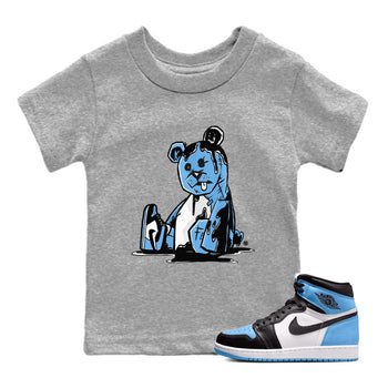 Air Jordan 1 Retro High OG UNC Toe Shirt to match Jordans Dark Bear Sneaker Tees Air Jordan 1 Retro UNC Toe Shirts Kids and Baby Tees Heather Grey 1