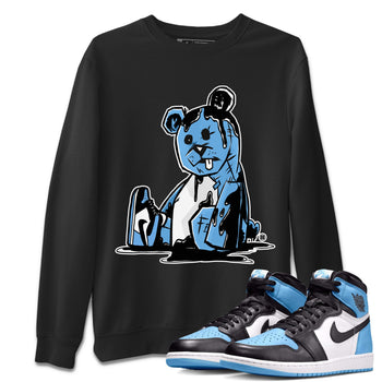 Air Jordan 1 Retro High OG UNC Toe Shirt to match Jordans Dark Bear Sneaker Tees Air Jordan 1 Retro UNC Toe Shirts Crew Neck T-Shirts Black 1
