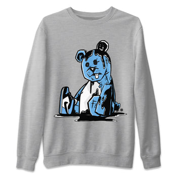 Air Jordan 1 Retro High OG UNC Toe Shirt to match Jordans Dark Bear Sneaker Tees Air Jordan 1 Retro UNC Toe Shirts Crew Neck T-Shirts Heather Grey 2