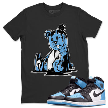 Air Jordan 1 Retro High OG UNC Toe Shirt to match Jordans Dark Bear Sneaker Tees Air Jordan 1 Retro UNC Toe Shirts Crew Neck T-Shirts Black 1