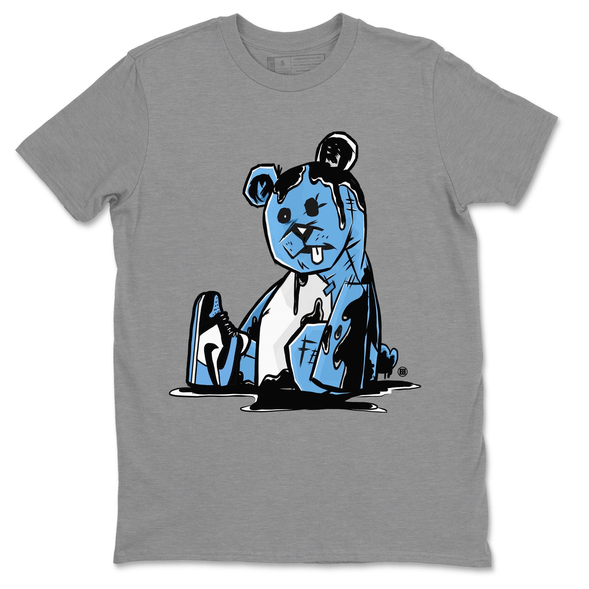 Air Jordan 1 Retro High OG UNC Toe Shirt to match Jordans Dark Bear Sneaker Tees Air Jordan 1 Retro UNC Toe Shirts Crew Neck T-Shirts Heather Grey 2