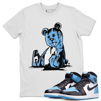 Air Jordan 1 Retro High OG UNC Toe Shirt to match Jordans Dark Bear Sneaker Tees Air Jordan 1 Retro UNC Toe Shirts Crew Neck T-Shirts White 1