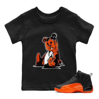 Air Jordan 12 Brilliant Orange Sneaker Match Tees Dark Bear Sneaker Tees Air Jordan 12 WMNS Brilliant Orange Tees Kids Shirts Black 1