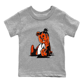 Air Jordan 12 Brilliant Orange Sneaker Match Tees Dark Bear Sneaker Tees Air Jordan 12 WMNS Brilliant Orange Tees Kids Shirts Heather Grey 2
