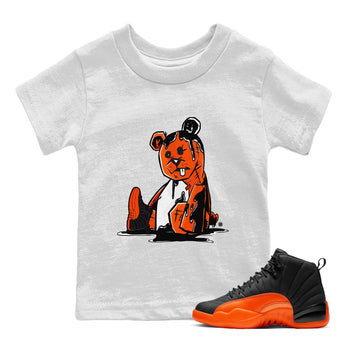 Air Jordan 12 Brilliant Orange Sneaker Match Tees Dark Bear Sneaker Tees Air Jordan 12 WMNS Brilliant Orange Tees Kids Shirts White 1