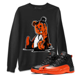 Air Jordan 12 Brilliant Orange Sneaker Match Tees Dark Bear Sneaker Tees Air Jordan 12 WMNS Brilliant Orange Tees Unisex Shirts Black 1