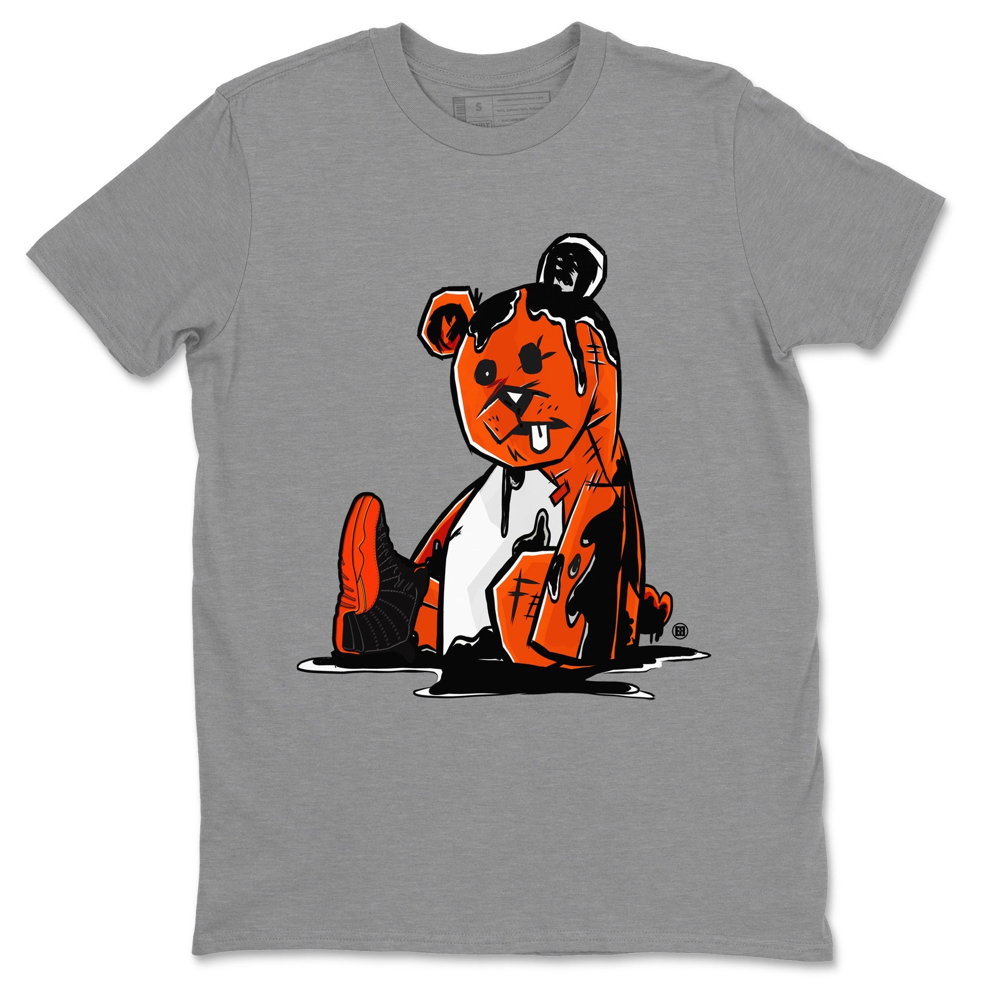 Air Jordan 12 Brilliant Orange Sneaker Match Tees Dark Bear Sneaker Tees Air Jordan 12 WMNS Brilliant Orange Tees Unisex Shirts Heather Grey 2