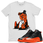 Air Jordan 12 Brilliant Orange Sneaker Match Tees Dark Bear Sneaker Tees Air Jordan 12 WMNS Brilliant Orange Tees Unisex Shirts White 1