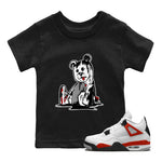 Air Jordan 4 Red Cement Sneaker Match Tees Dark Bear Sneaker Tees Air Jordan 4 Retro Red Cement SNRT Sneaker Release Tees Kids Shirts Black 1