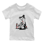 Air Jordan 4 Red Cement Sneaker Match Tees Dark Bear Sneaker Tees Air Jordan 4 Retro Red Cement SNRT Sneaker Release Tees Kids Shirts White 2