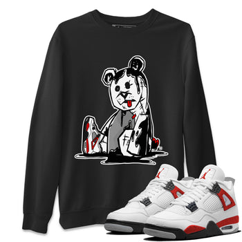 Air Jordan 4 Red Cement Sneaker Match Tees Dark Bear Sneaker Tees Air Jordan 4 Retro Red Cement SNRT Sneaker Release Tees Unisex Shirts Black 1