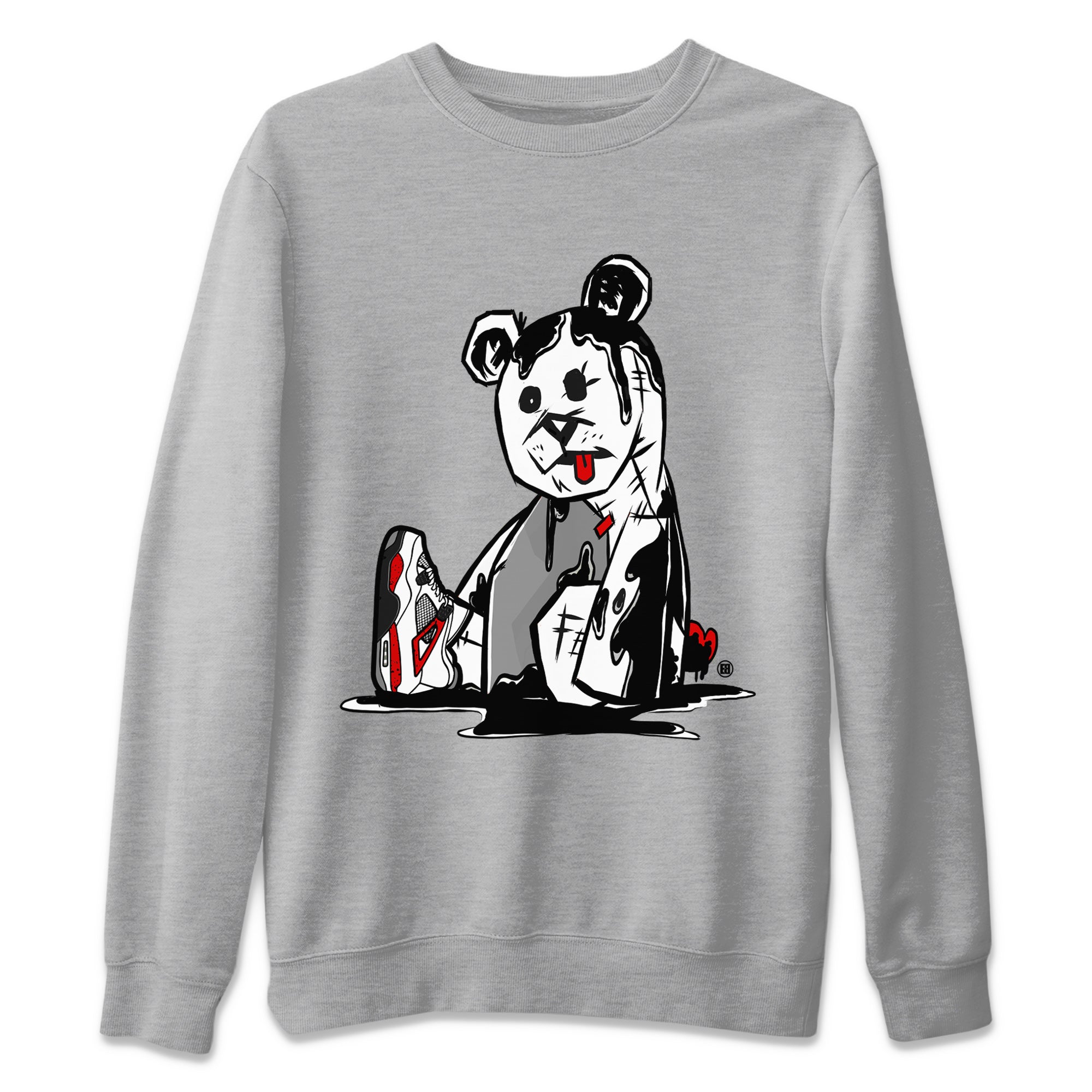 Air Jordan 4 Red Cement Sneaker Match Tees Dark Bear Sneaker Tees Air Jordan 4 Retro Red Cement SNRT Sneaker Release Tees Unisex Shirts Heather Grey 2