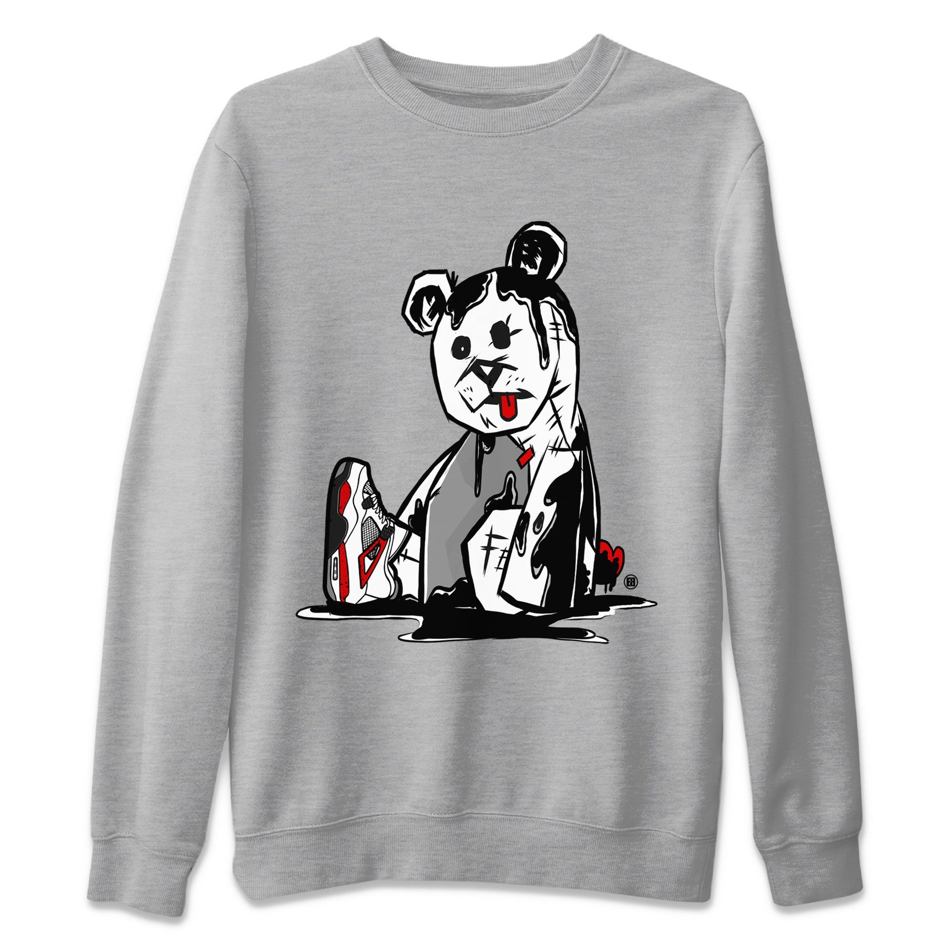 Air Jordan 4 Red Cement Sneaker Match Tees Dark Bear Sneaker Tees Air Jordan 4 Retro Red Cement SNRT Sneaker Release Tees Unisex Shirts Heather Grey 2