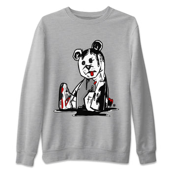 Air Jordan 4 Red Cement Sneaker Match Tees Dark Bear Sneaker Tees Air Jordan 4 Retro Red Cement SNRT Sneaker Release Tees Unisex Shirts Heather Grey 2