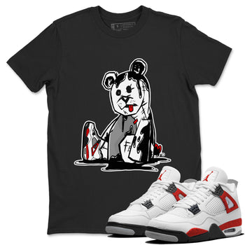 Air Jordan 4 Red Cement Sneaker Match Tees Dark Bear Sneaker Tees Air Jordan 4 Retro Red Cement SNRT Sneaker Release Tees Unisex Shirts Black 1
