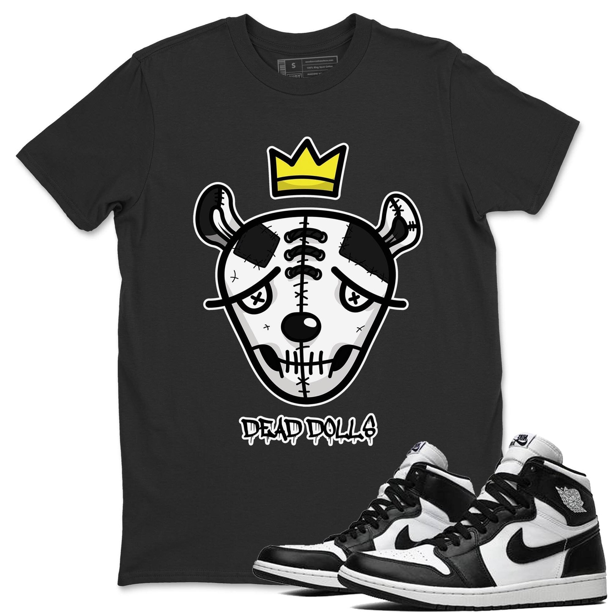 Jordan 1 Black White Sneaker Match Tees Dead Dolls Face Sneaker Tees Jordan 1 Black White Sneaker Release Tees Unisex Shirts