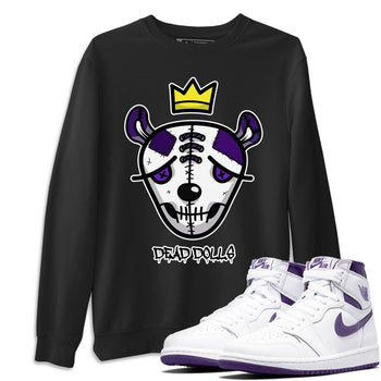 Jordan 1 WMNS Court Purple Sneaker Match Tees Dead Dolls Face Sneaker Tees Jordan 1 WMNS Court Purple Sneaker Release Tees Unisex Shirts