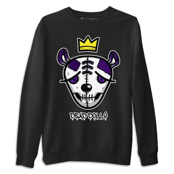 Jordan 1 WMNS Court Purple Sneaker Match Tees Dead Dolls Face Sneaker Tees Jordan 1 WMNS Court Purple Sneaker Release Tees Unisex Shirts