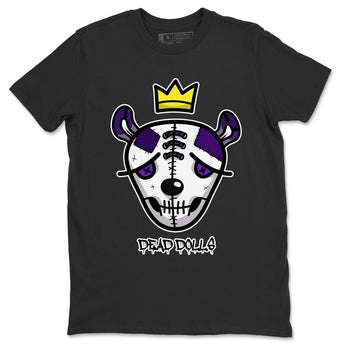 Jordan 1 WMNS Court Purple Sneaker Match Tees Dead Dolls Face Sneaker Tees Jordan 1 WMNS Court Purple Sneaker Release Tees Unisex Shirts