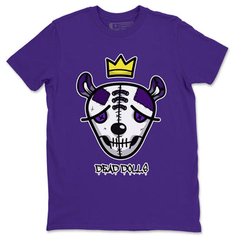 Jordan 1 WMNS Court Purple Sneaker Match Tees Dead Dolls Face Sneaker Tees Jordan 1 WMNS Court Purple Sneaker Release Tees Unisex Shirts