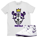 Jordan 1 WMNS Court Purple Sneaker Match Tees Dead Dolls Face Sneaker Tees Jordan 1 WMNS Court Purple Sneaker Release Tees Unisex Shirts