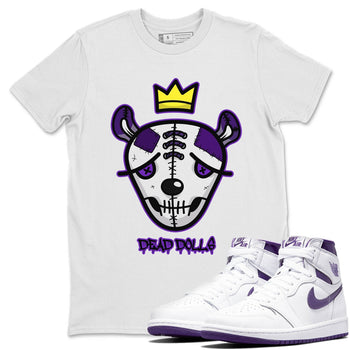 Jordan 1 WMNS Court Purple Sneaker Match Tees Dead Dolls Face Sneaker Tees Jordan 1 WMNS Court Purple Sneaker Release Tees Unisex Shirts