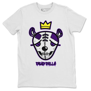Jordan 1 WMNS Court Purple Sneaker Match Tees Dead Dolls Face Sneaker Tees Jordan 1 WMNS Court Purple Sneaker Release Tees Unisex Shirts