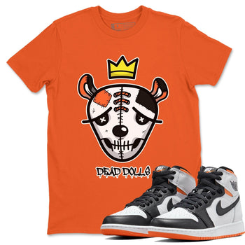 Jordan 1 Electro Orange Sneaker Match Tees Dead Dolls Face Sneaker Tees Jordan 1 Electro Orange Sneaker Release Tees Unisex Shirts