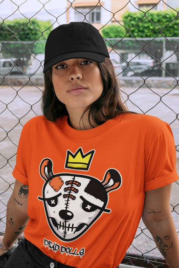 Jordan 1 Electro Orange Sneaker Match Tees Dead Dolls Face Sneaker Tees Jordan 1 Electro Orange Sneaker Release Tees Unisex Shirts