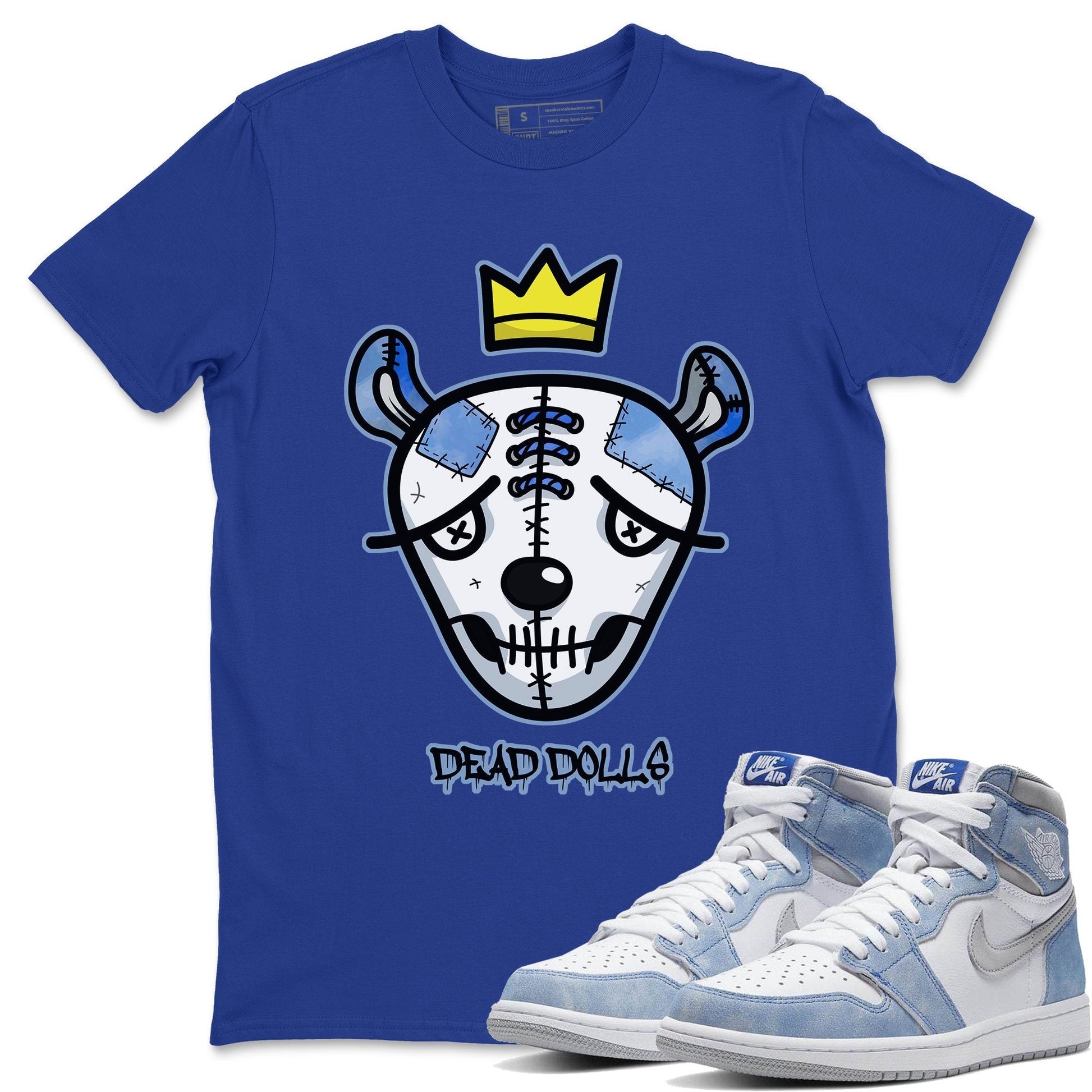 Jordan 1 Hyper Royal Sneaker Match Tees Dead Dolls Face Sneaker Tees Jordan 1 Hyper Royal Sneaker Release Tees Unisex Shirts