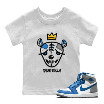 Jordan 1 True Blue Sneaker Match Tees Dead Dolls Face Sneaker Tees Jordan 1 True Blue Sneaker Release Tees Kids Shirts