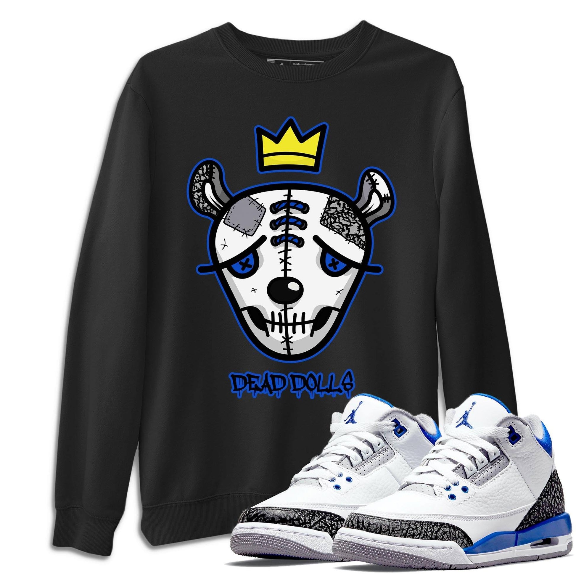 Jordan 3 Racer Blue Sneaker Match Tees Dead Dolls Face Sneaker Tees Jordan 3 Racer Blue Sneaker Release Tees Unisex Shirts