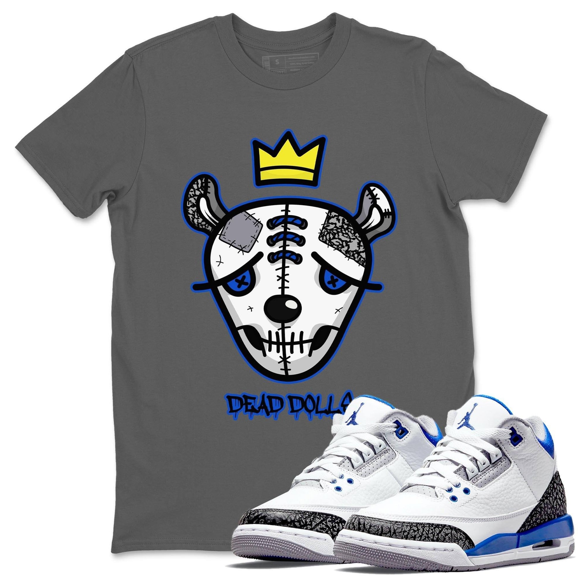 Jordan 3 Racer Blue Sneaker Match Tees Dead Dolls Face Sneaker Tees Jordan 3 Racer Blue Sneaker Release Tees Unisex Shirts