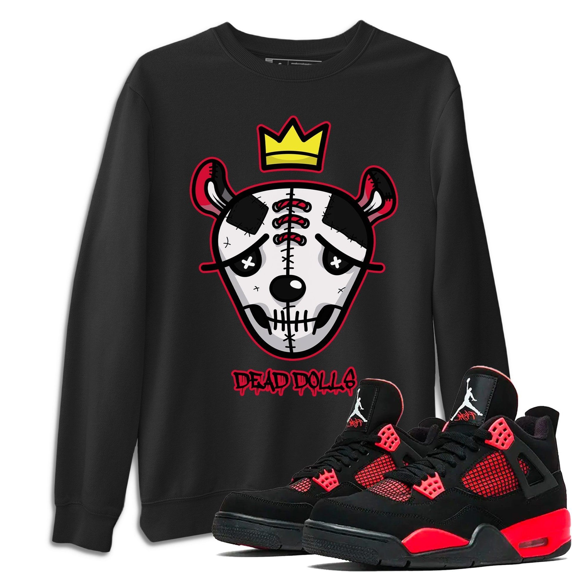 Jordan 4 Red Thunder Sneaker Match Tees Dead Dolls Face Sneaker Tees Jordan 4 Red Thunder Sneaker Release Tees Unisex Shirts