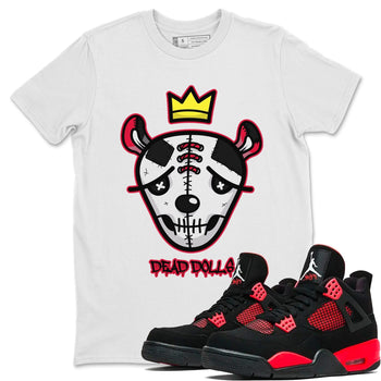 Jordan 4 Red Thunder Sneaker Match Tees Dead Dolls Face Sneaker Tees Jordan 4 Red Thunder Sneaker Release Tees Unisex Shirts