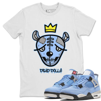 Jordan 4 University Blue Sneaker Match Tees Dead Dolls Face Sneaker Tees Jordan 4 University Blue Sneaker Release Tees Unisex Shirts