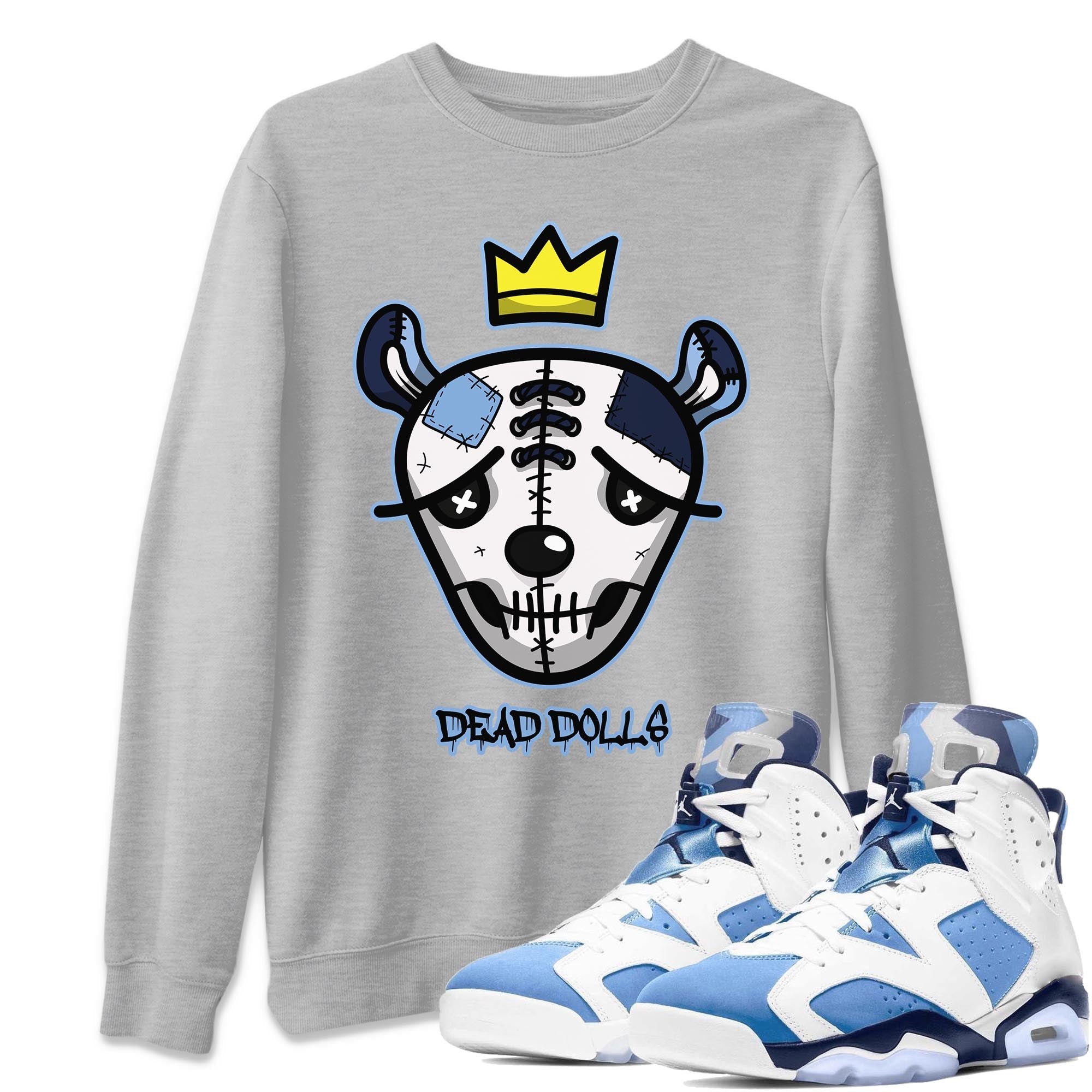 Jordan 6 UNC Sneaker Match Tees Dead Dolls Face Sneaker Tees Jordan 6 UNC Sneaker Release Tees Unisex Shirts