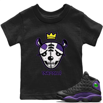 Jordan 13 Court Purple Sneaker Match Tees Dead Dolls Face Sneaker Tees Jordan 13 Court Purple Sneaker Release Tees Kids Shirts