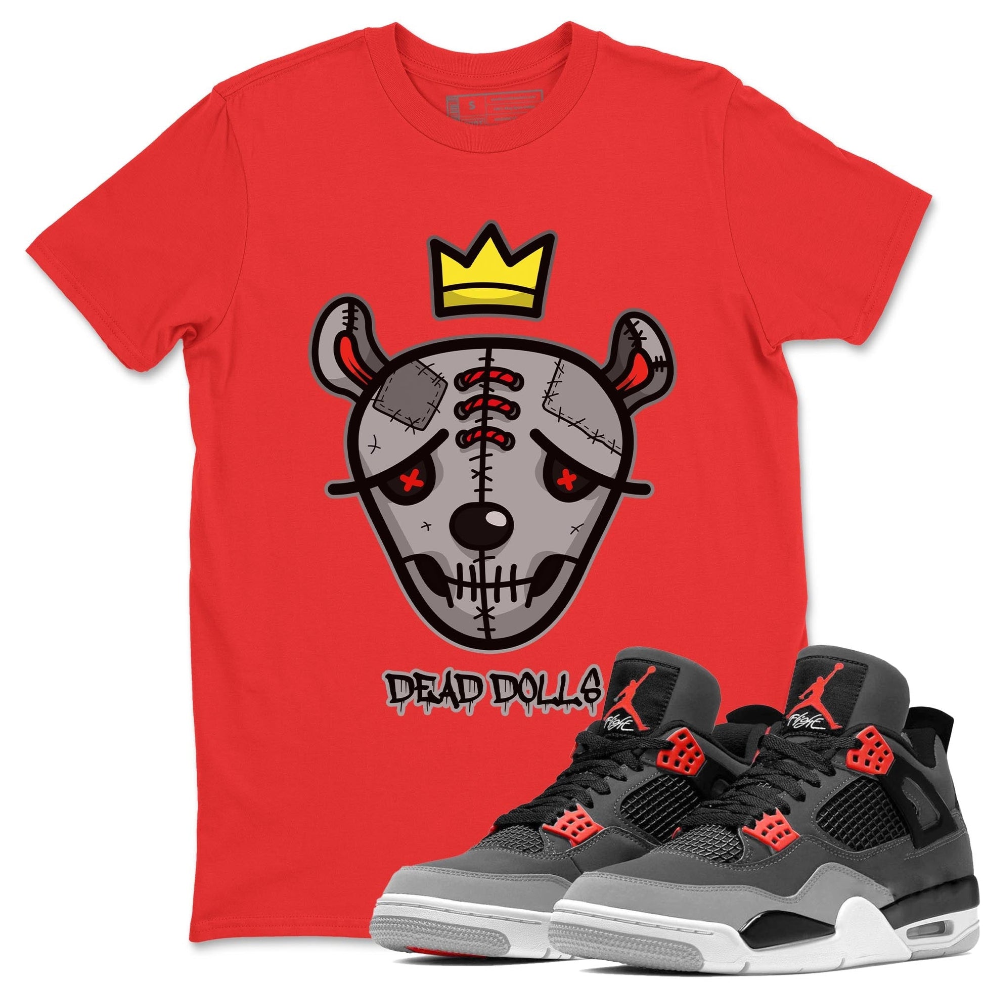 Jordan 4 Infrared Sneaker Match Tees Dead Dolls Face Sneaker Tees Jordan 4 Infrared Sneaker Release Tees Unisex Shirts