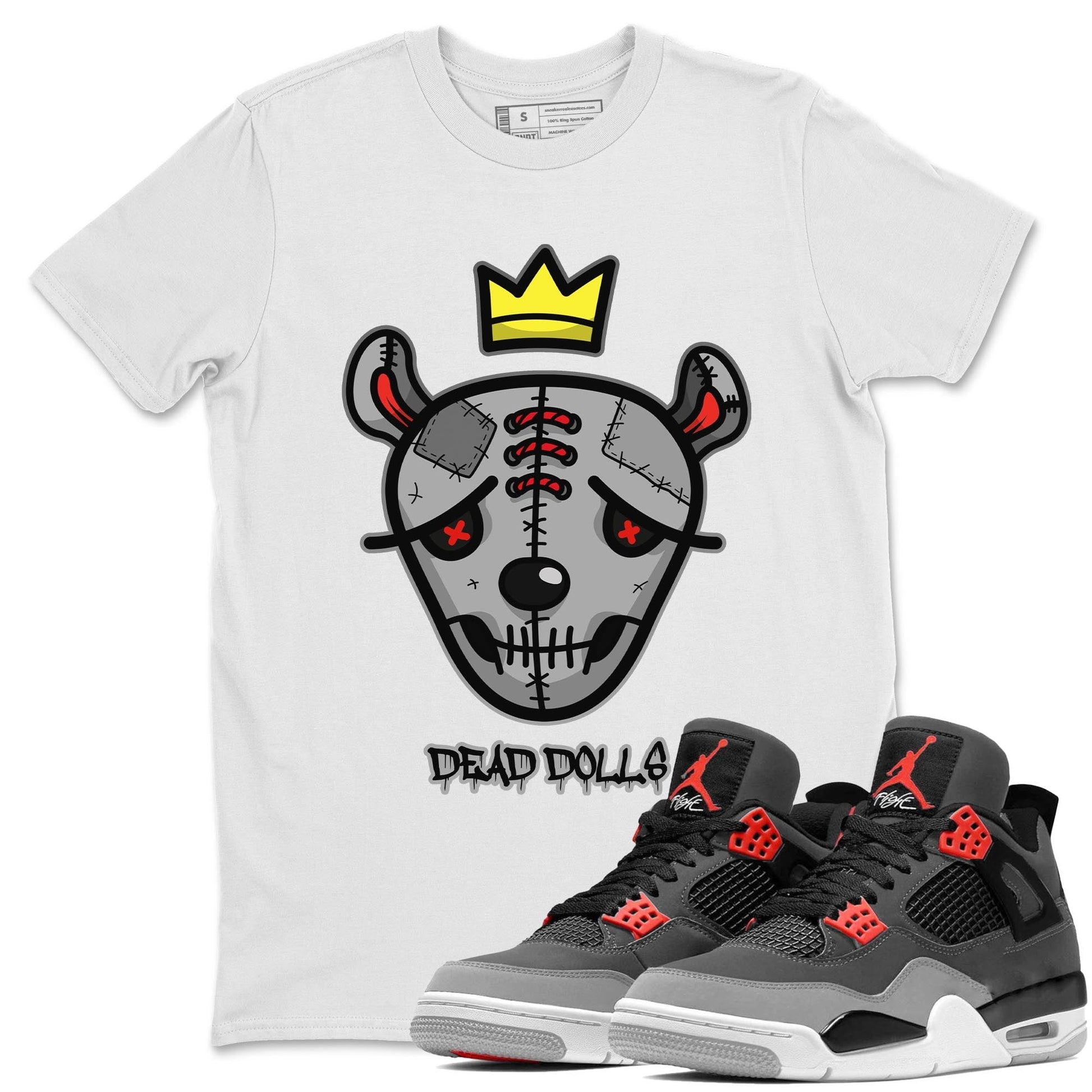 Jordan 4 Infrared Sneaker Match Tees Dead Dolls Face Sneaker Tees Jordan 4 Infrared Sneaker Release Tees Unisex Shirts