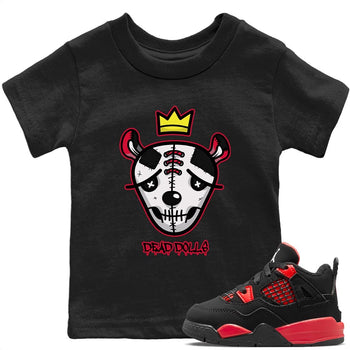 Jordan 4 Red Thunder Sneaker Match Tees Dead Dolls Face Sneaker Tees Jordan 4 Red Thunder Sneaker Release Tees Kids Shirts