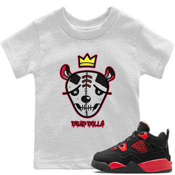 Jordan 4 Red Thunder Sneaker Match Tees Dead Dolls Face Sneaker Tees Jordan 4 Red Thunder Sneaker Release Tees Kids Shirts