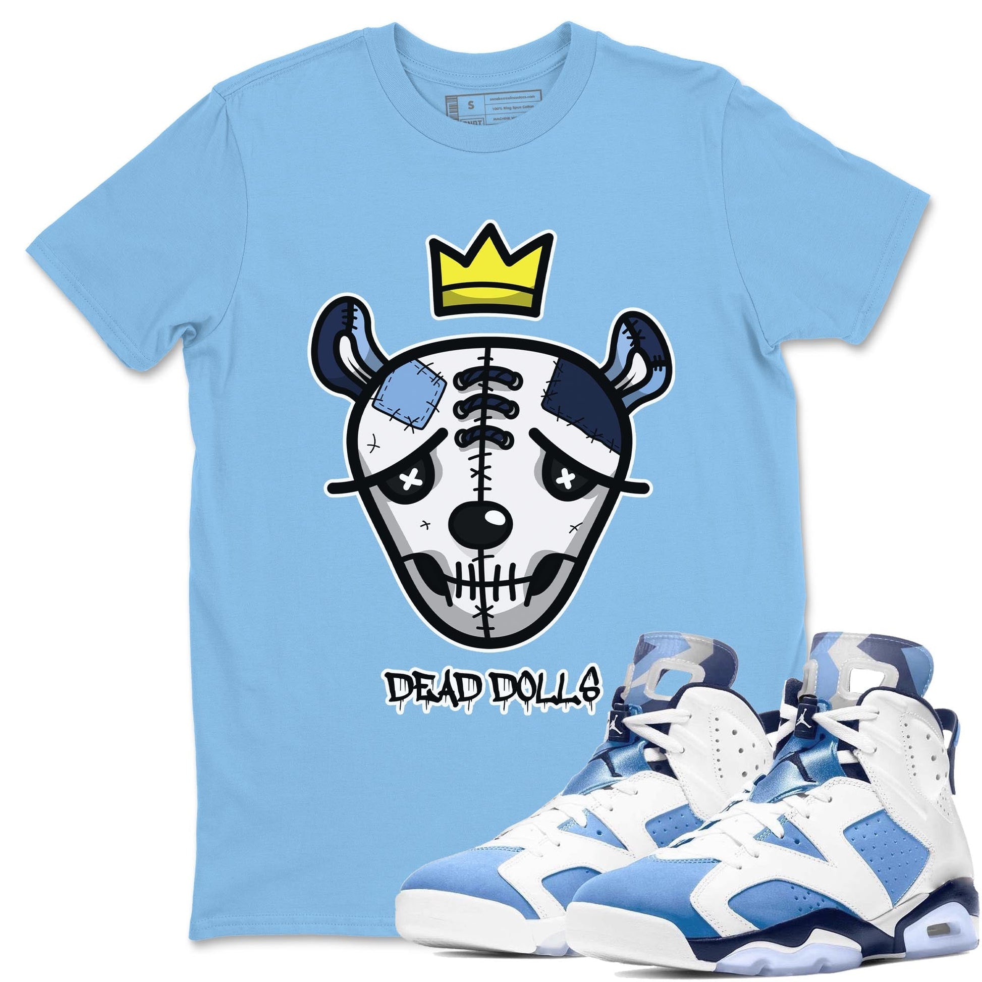 Jordan 6 UNC Sneaker Match Tees Dead Dolls Face Sneaker Tees Jordan 6 UNC Sneaker Release Tees Unisex Shirts