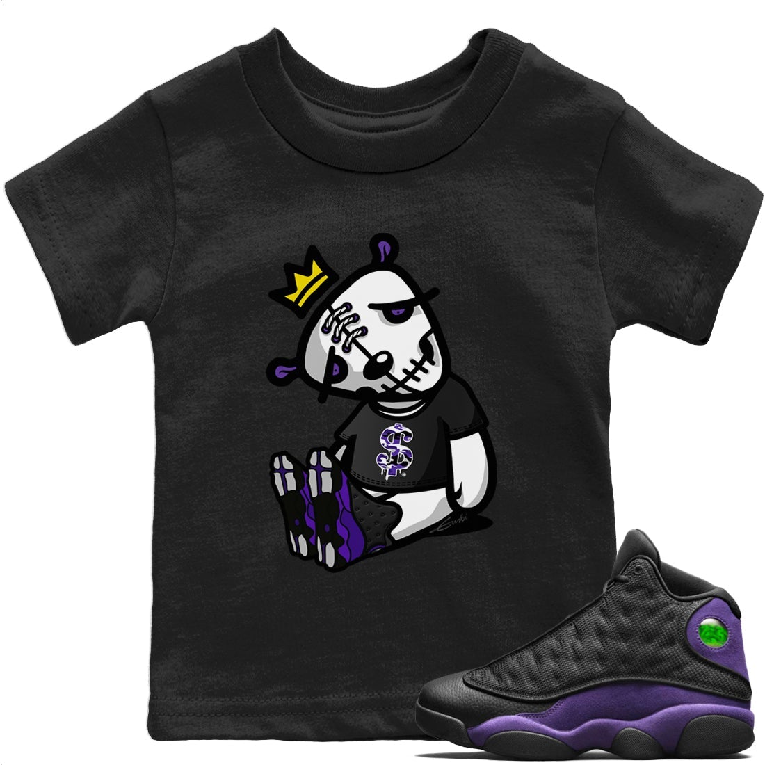 Jordan 13 Court Purple Sneaker Match Tees Dead Dolls Sneaker Tees Jordan 13 Court Purple Sneaker Release Tees Kids Shirts