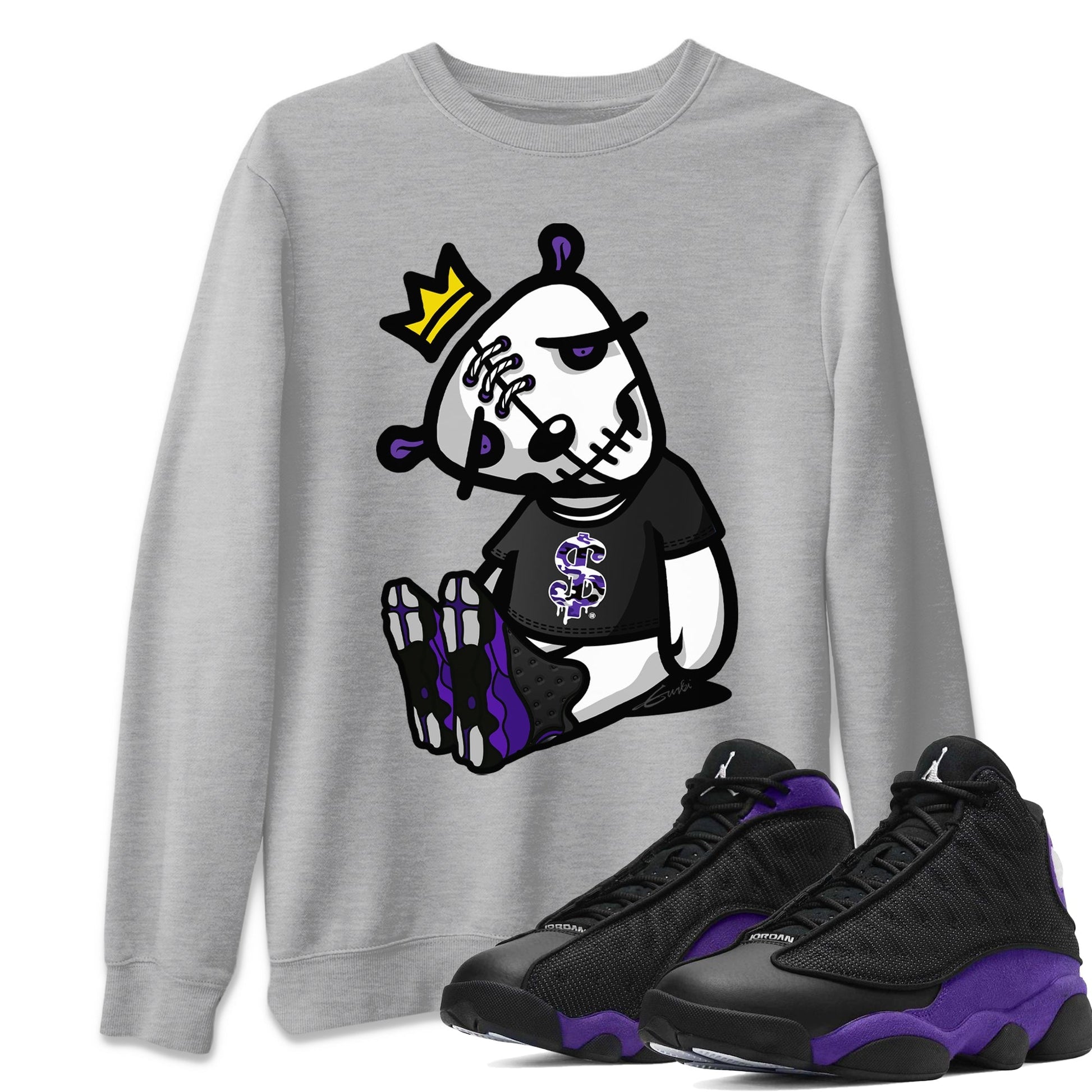 Jordan 13 Court Purple Sneaker Match Tees Dead Dolls Sneaker Tees Jordan 13 Court Purple Sneaker Release Tees Unisex Shirts